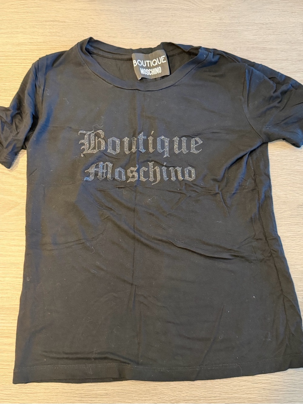 Boutique Moschino Black Logo T-Shirt Size US 4 / IT 38